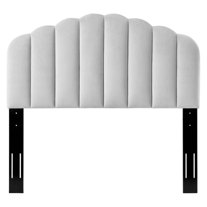 Veronique Twin Performance Velvet Headboard, Velvet, Light Grey Gray, 21517