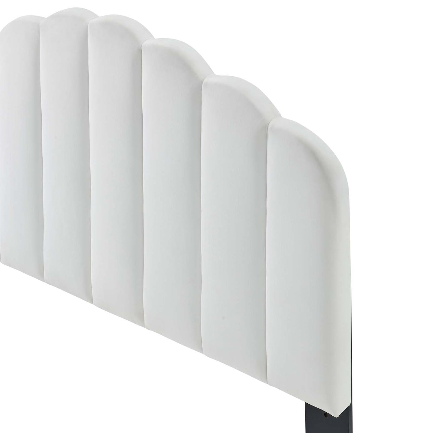 Veronique Twin Performance Velvet Headboard, Velvet, White, 21522