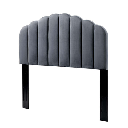 Veronique Full/Queen Performance Velvet Headboard, Velvet, Dark Grey Gray, 21523