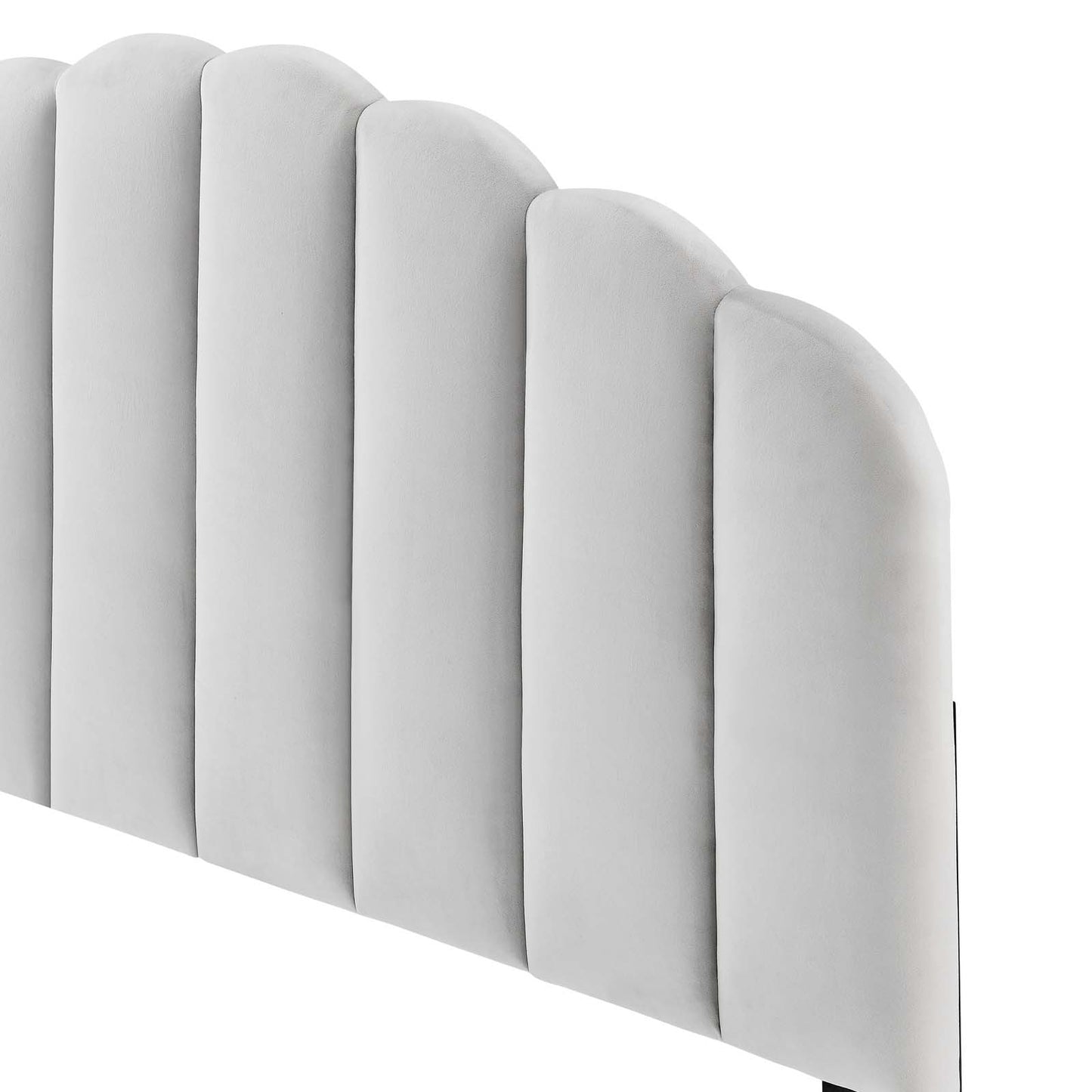 Veronique Full/Queen Performance Velvet Headboard, Velvet, Light Grey Gray, 21525