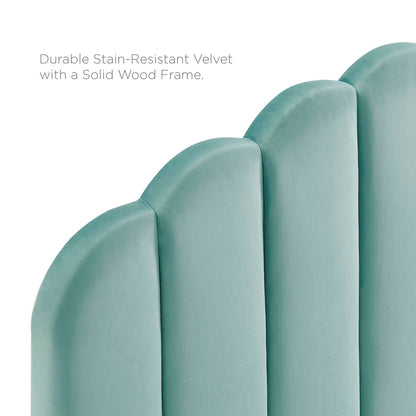 Veronique Full/Queen Performance Velvet Headboard, Velvet, Blue, 21526