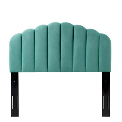 Veronique Full/Queen Performance Velvet Headboard, Velvet, Teal Blue, 21529