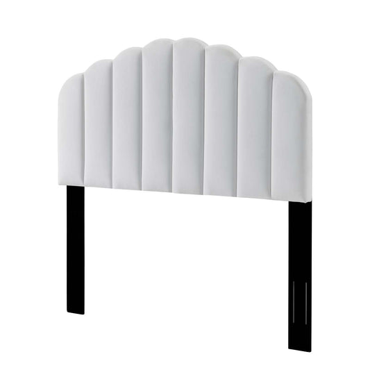 Veronique Full/Queen Performance Velvet Headboard, Velvet, White, 21530