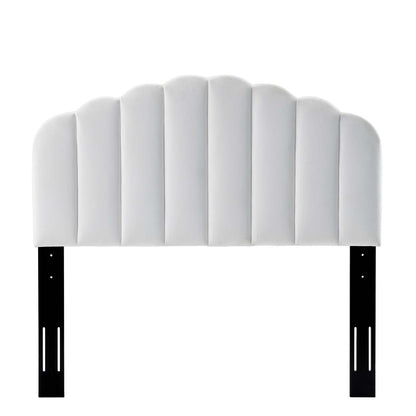 Veronique Full/Queen Performance Velvet Headboard, Velvet, White, 21530