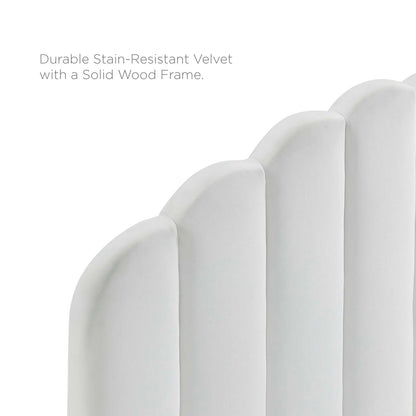 Veronique Full/Queen Performance Velvet Headboard, Velvet, White, 21530