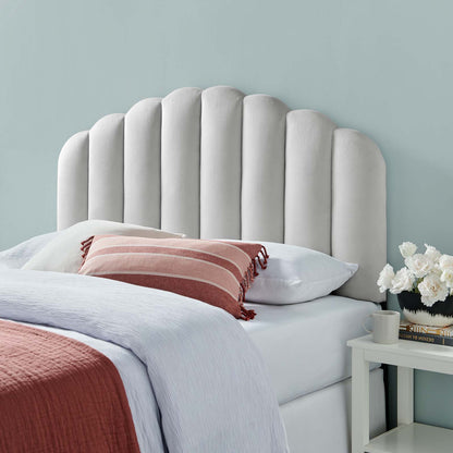 Veronique King/California King Performance Velvet Headboard, Velvet, Light Grey Gray, 21533