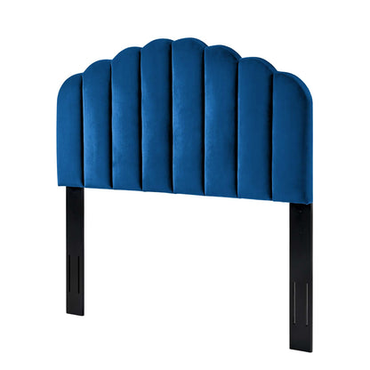 Veronique King/California King Performance Velvet Headboard, Velvet, Blue Navy, 21535