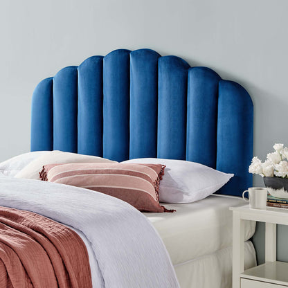 Veronique King/California King Performance Velvet Headboard, Velvet, Blue Navy, 21535