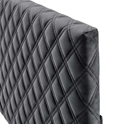 Angela Twin Performance Velvet Headboard, Velvet, Dark Grey Gray, 21539