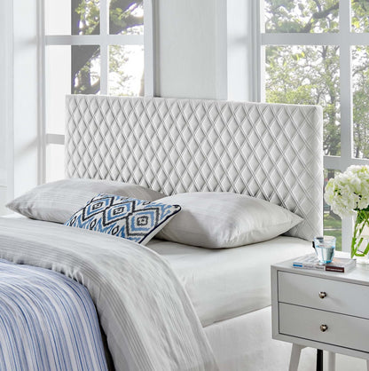 Angela Twin Performance Velvet Headboard, Velvet, Light Grey Gray, 21541