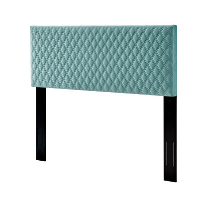 Angela Twin Performance Velvet Headboard, Velvet, Blue, 21542