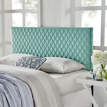 Angela Twin Performance Velvet Headboard, Velvet, Blue, 21542