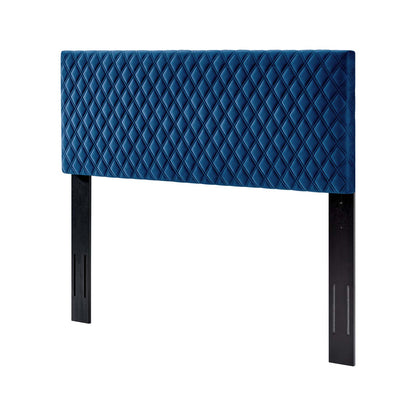 Angela Twin Performance Velvet Headboard, Velvet, Blue Navy, 21543