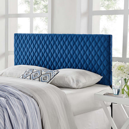 Angela Twin Performance Velvet Headboard, Velvet, Blue Navy, 21543
