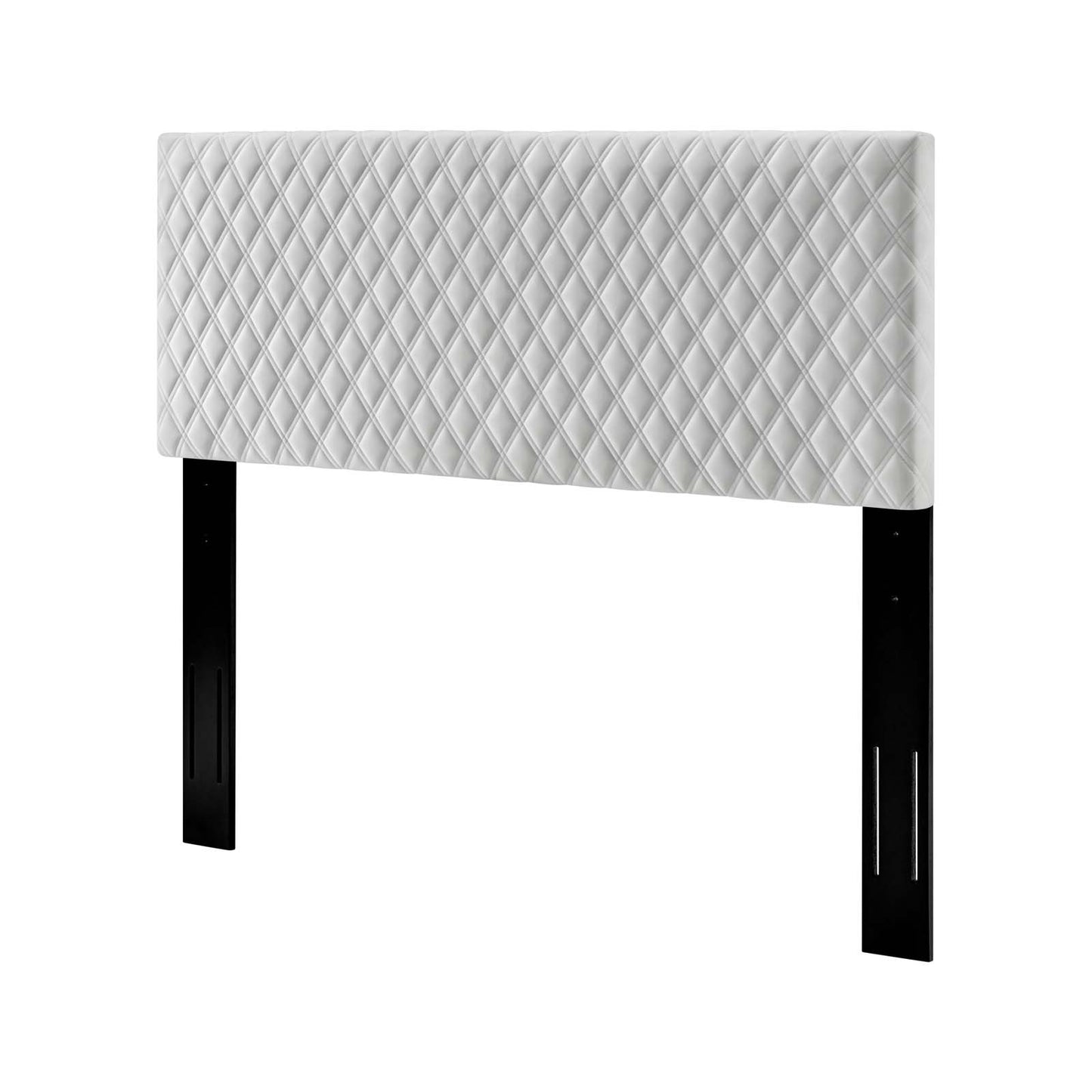 Angela Twin Performance Velvet Headboard, Velvet, White, 21546