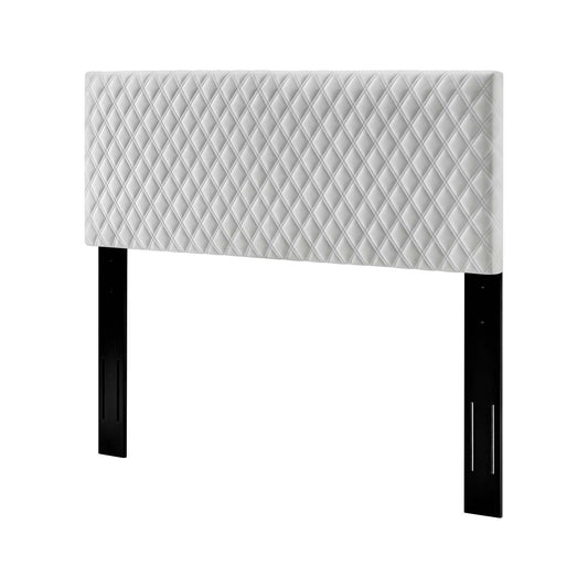 Angela Twin Performance Velvet Headboard, Velvet, White, 21546