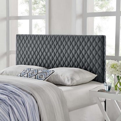 Angela Full/Queen Performance Velvet Headboard, Velvet, Dark Grey Gray, 21547