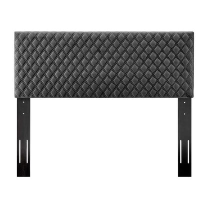 Angela Full/Queen Performance Velvet Headboard, Velvet, Dark Grey Gray, 21547