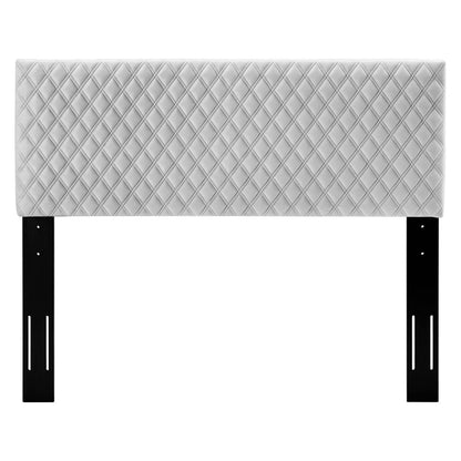 Angela Full/Queen Performance Velvet Headboard, Velvet, Light Grey Gray, 21549