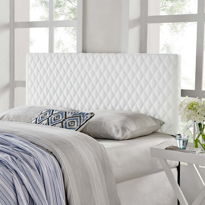Angela Full/Queen Performance Velvet Headboard, Velvet, White, 21554