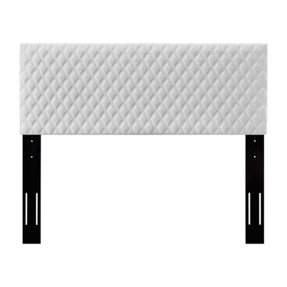 Angela Full/Queen Performance Velvet Headboard, Velvet, White, 21554