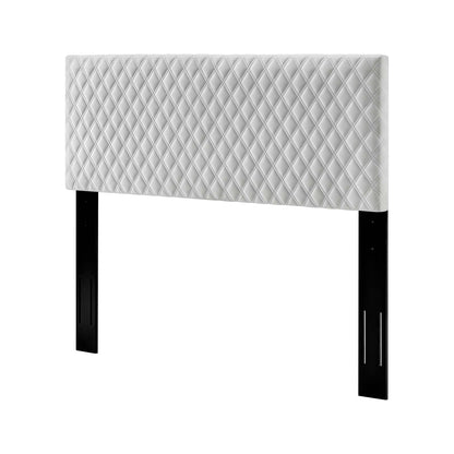 Angela King Performance Velvet Headboard, Velvet, White, 21562