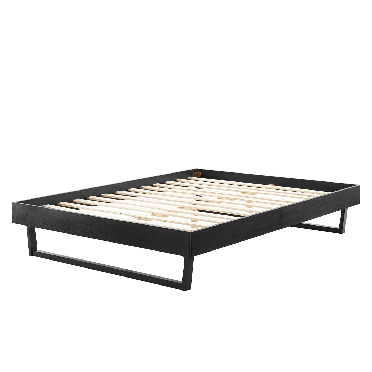 Billie Twin Wood Platform Bed Frame, Wood, Black, 21563