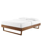 Billie Twin Wood Platform Bed Frame, Wood, Brown Walnut, 21565