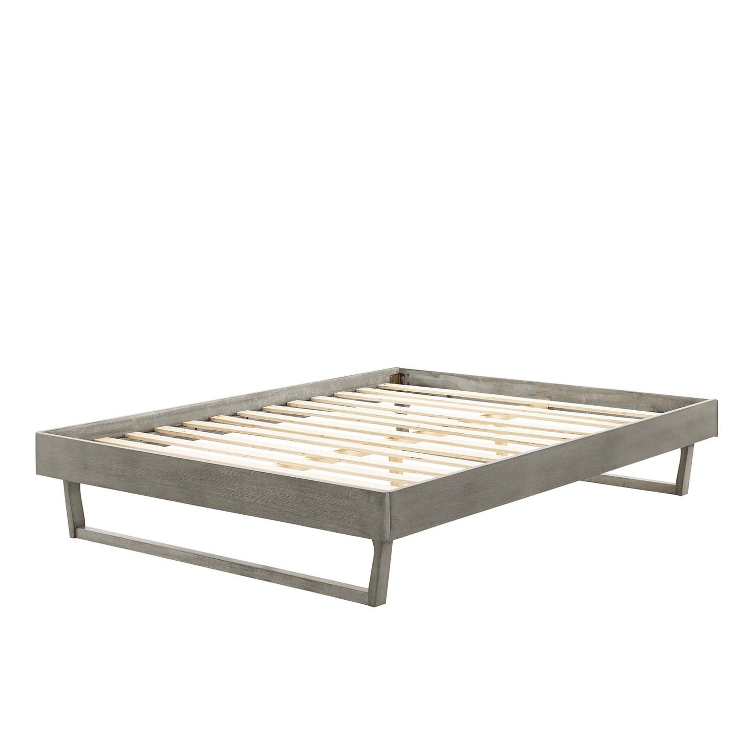 Billie Full Wood Platform Bed Frame, Wood, Grey Gray, 21567