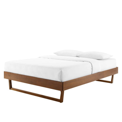 Billie Queen Wood Platform Bed Frame, Wood, Brown Walnut, 21571