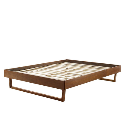 Billie Queen Wood Platform Bed Frame, Wood, Brown Walnut, 21571