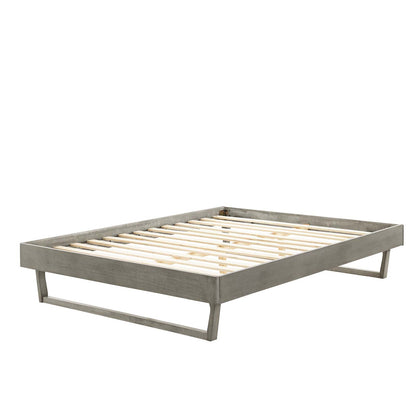 Billie King Wood Platform Bed Frame, Wood, Grey Gray, 21573