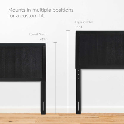Robbie Twin Wood Headboard, Wood, Black, 21575