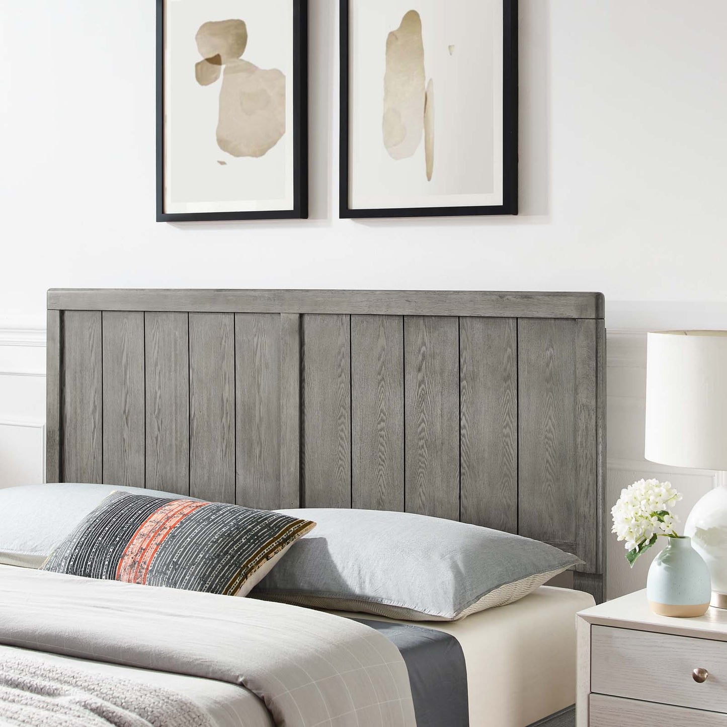 Robbie Twin Wood Headboard, Wood, Grey Gray, 21576
