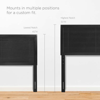 Archie Twin Wood Headboard, Wood, Black, 21587