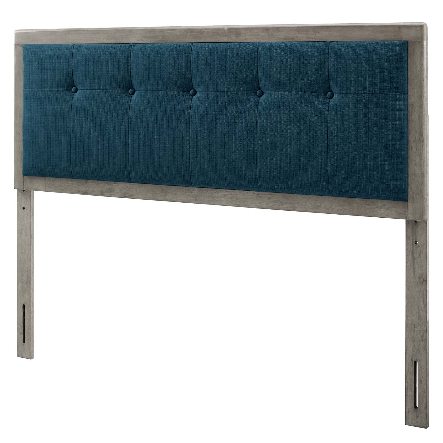 Draper Tufted Full Fabric and Wood Headboard, Wood, Fabric, Grey Gray Navy Blue, 21607