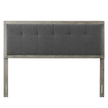 Draper Tufted Full Fabric and Wood Headboard, Wood, Fabric, Grey Gray, 21608