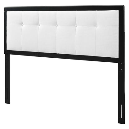 Draper Tufted Queen Fabric and Wood Headboard, Wood, Fabric, Black White, 21612