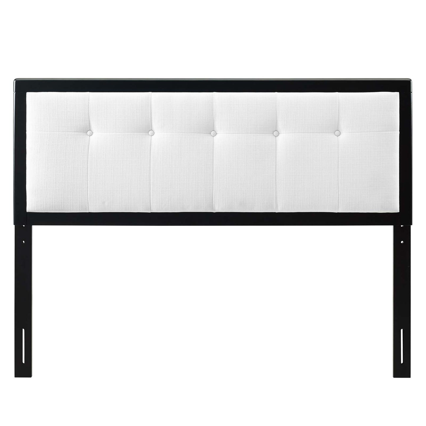 Draper Tufted Queen Fabric and Wood Headboard, Wood, Fabric, Black White, 21612