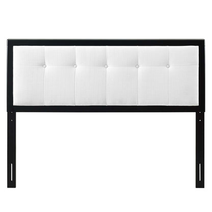 Draper Tufted Queen Fabric and Wood Headboard, Wood, Fabric, Black White, 21612