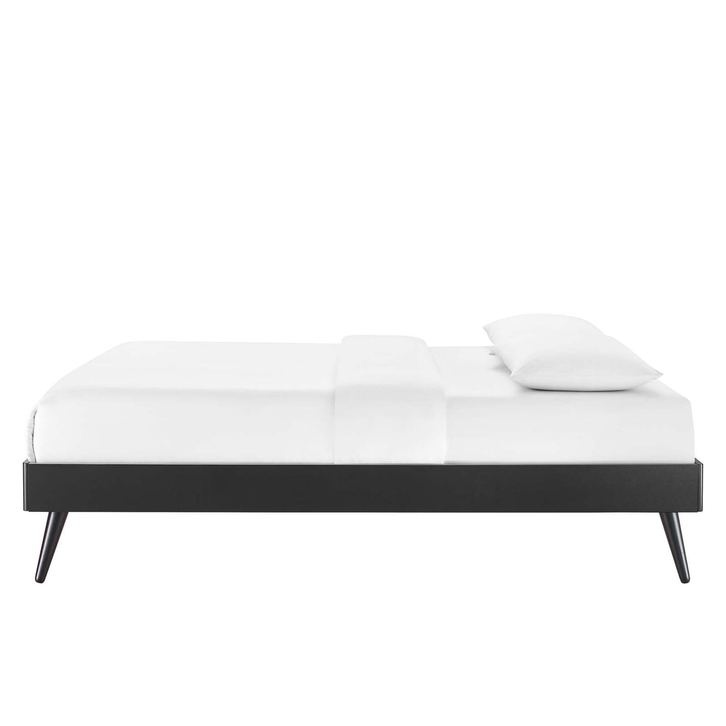 Margo Full Wood Platform Bed Frame, Wood, Black, 21626