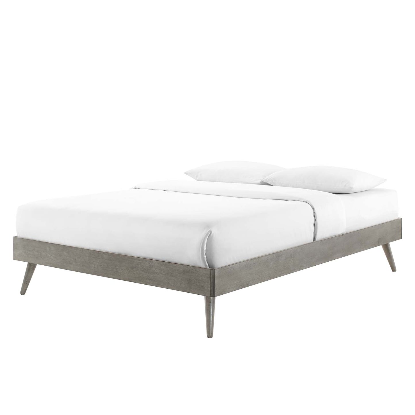 Margo Full Wood Platform Bed Frame, Wood, Grey Gray, 21627