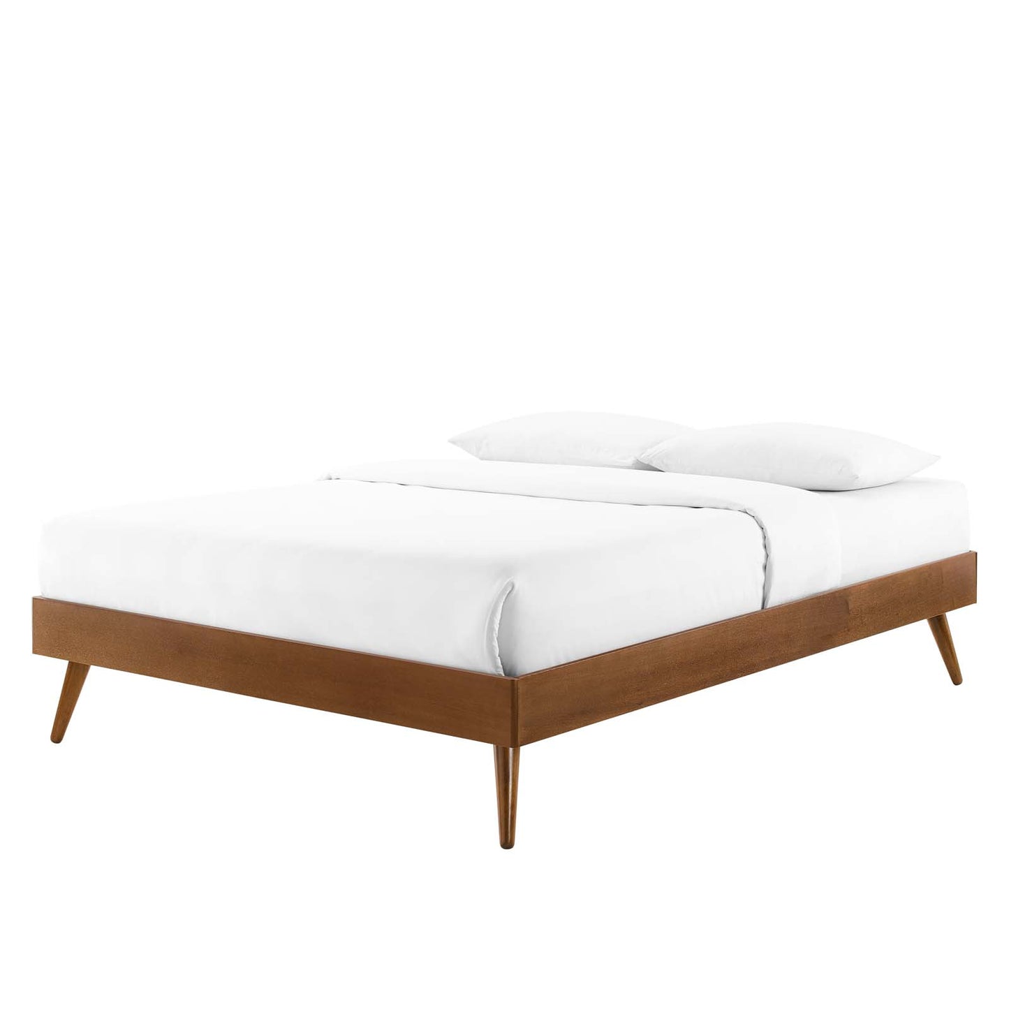 Margo Full Wood Platform Bed Frame, Wood, Brown Walnut, 21628