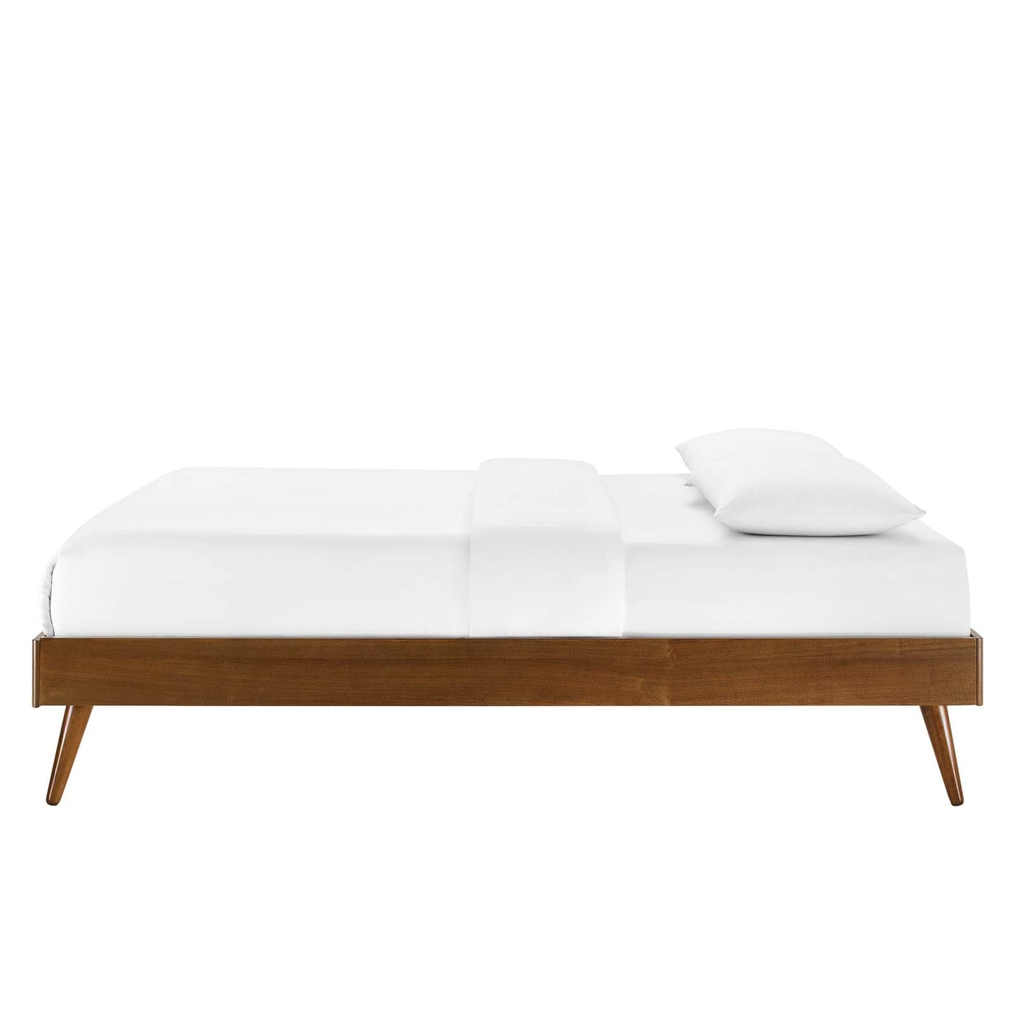 Margo Full Wood Platform Bed Frame, Wood, Brown Walnut, 21628