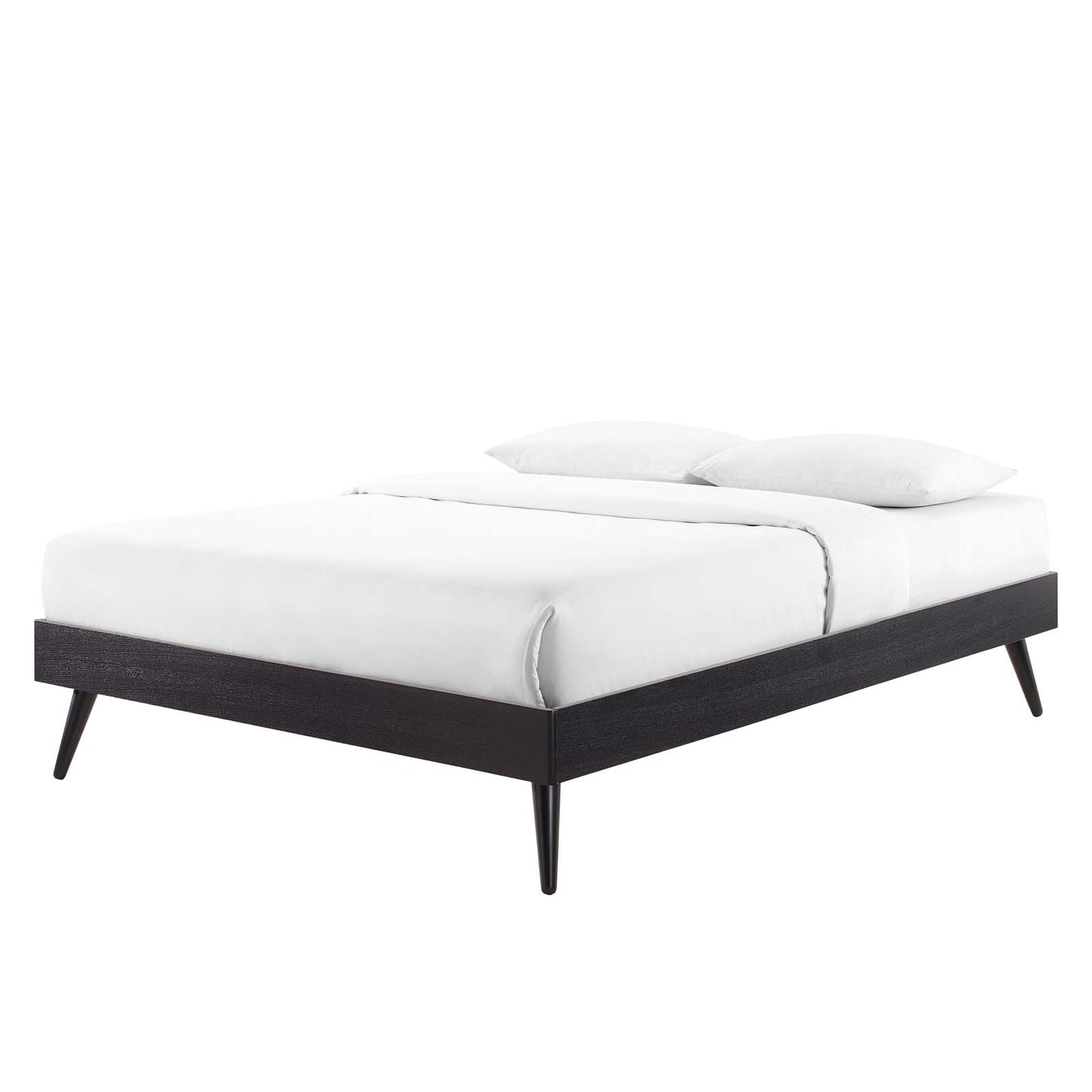 Margo King Wood Platform Bed Frame, Wood, Black, 21632
