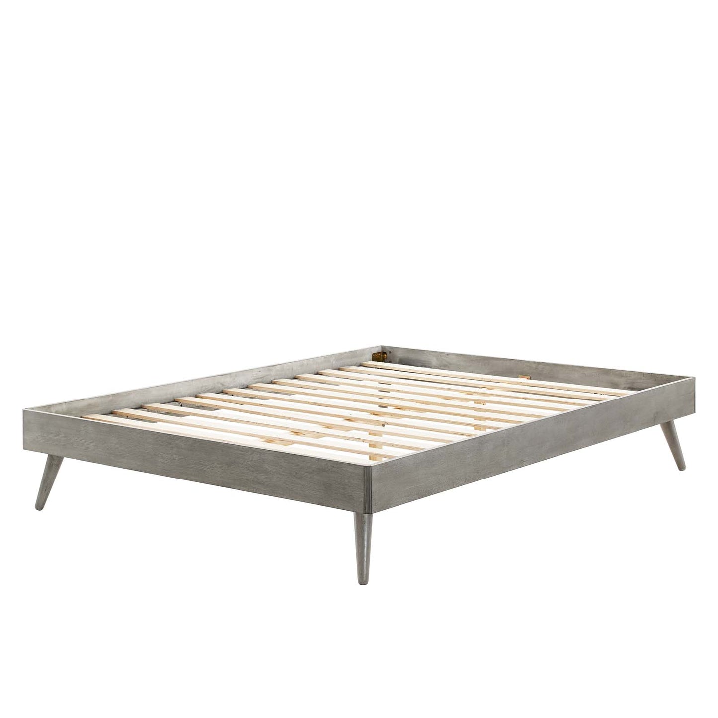 Margo King Wood Platform Bed Frame, Wood, Grey Gray, 21633