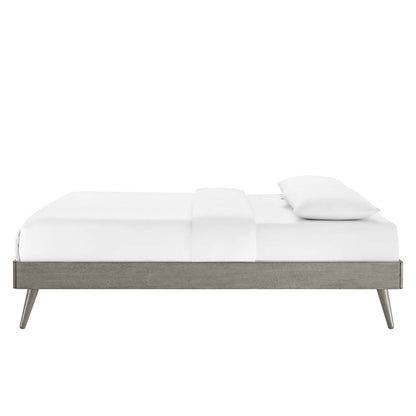 Margo King Wood Platform Bed Frame, Wood, Grey Gray, 21633
