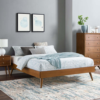 Margo King Wood Platform Bed Frame, Wood, Brown Walnut, 21634