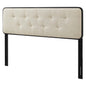 Collins Tufted Twin Fabric and Wood Headboard, Wood, Fabric, Black Beige, 21635