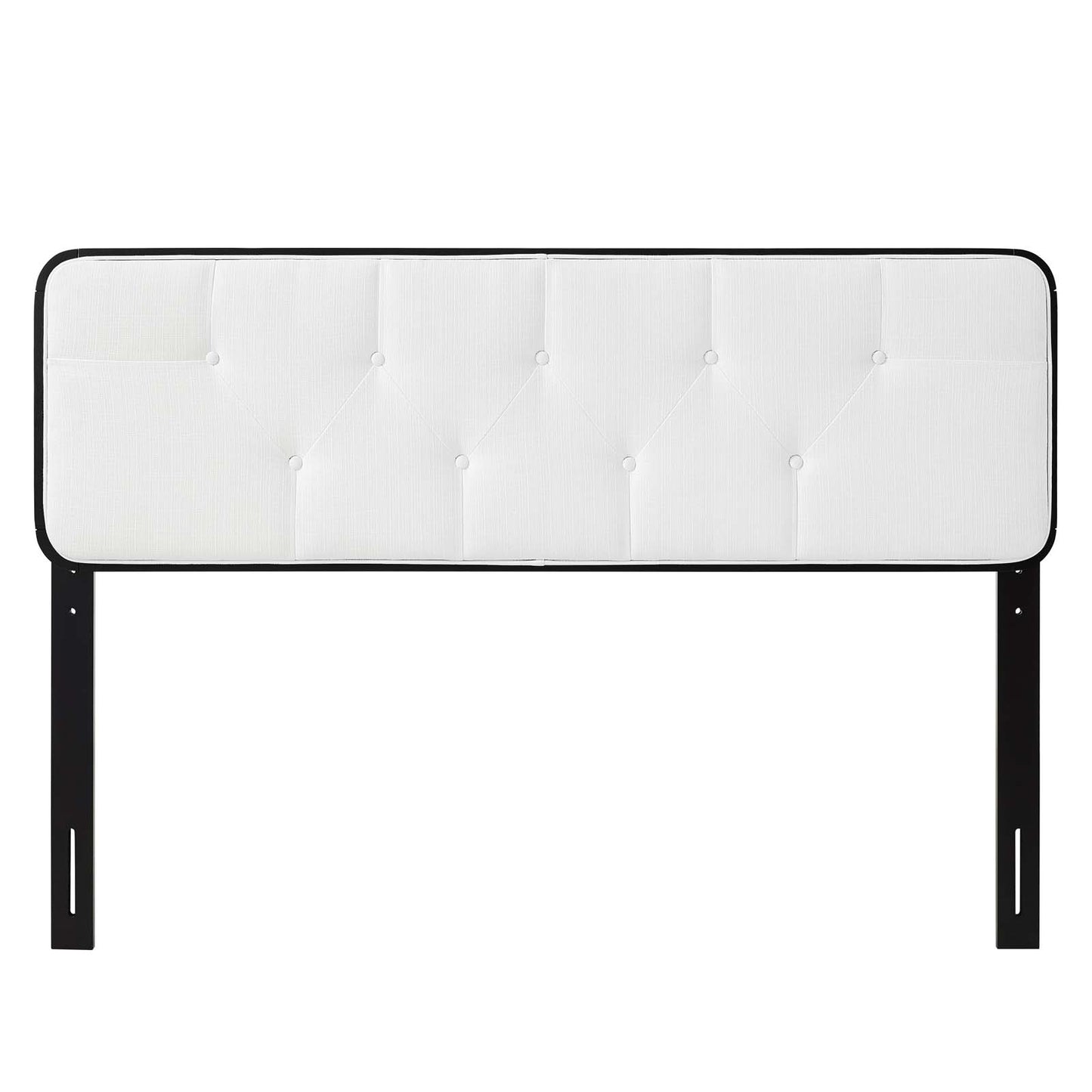 Collins Tufted Twin Fabric and Wood Headboard, Wood, Fabric, Black White, 21636